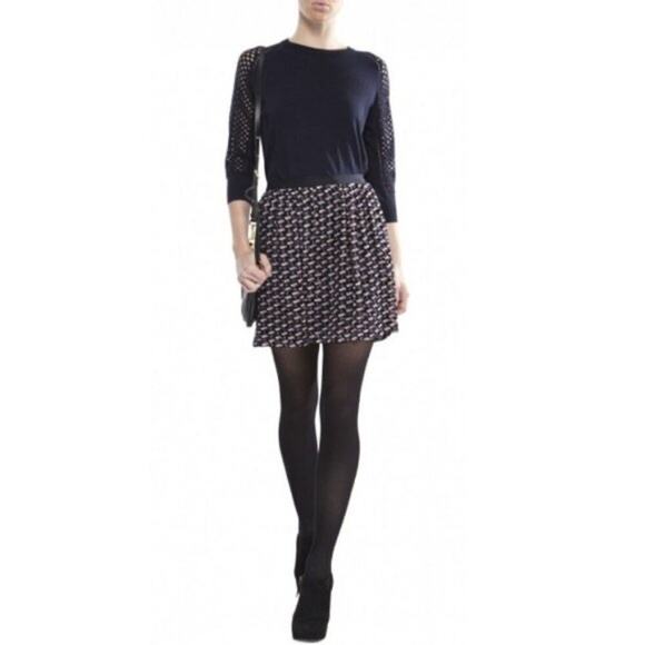 NWOT MARC MARC JACOBS Skirt 4 Silk blend Burnout Velour Velvet SemiSheer Pleated - Picture 1 of 10